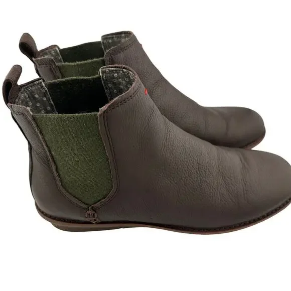 Ellen DeGeneres Waide Chelsea Brown Leather Slip On Ankle Booties Size 8 - Picture 3 of 5